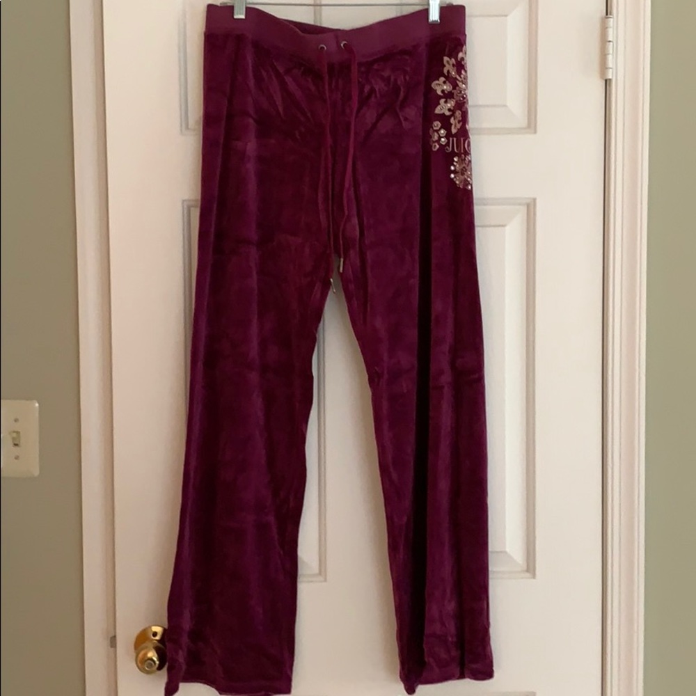 Wine Juicy Couture Velour Pant size L